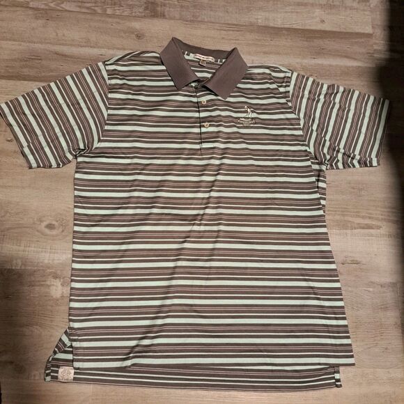 Peter Millar Pinehurst 1895 Golf Polo Shirt Mens XL Green Striped Putter Boy - Picture 1 of 12